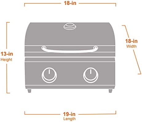31a8tiCjTrS. AC  - Monument Grills Tabletop Propane Gas Grill for Outdoor Portable Camping Cooking with Travel Locks, Stainless Steel High Lid, and Built in Thermometer