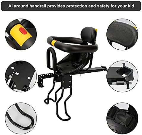 41KIYiwnZUS. AC  - FORTOP Bicycle Baby Kids Child Front Mount Seat USA Safely Carrier with Handrail
