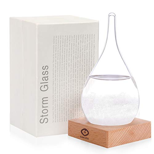 41dkWkoRvDL - Storm Glass Weather Station Weather Forecaster, Stylish and Creative Drop-Shaped Glass Barometer, Home and Office Decorative Glass Bottles (S1)