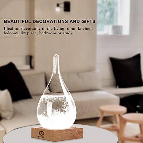 41jUAHgTr2L - Storm Glass Weather Station Weather Forecaster, Stylish and Creative Drop-Shaped Glass Barometer, Home and Office Decorative Glass Bottles (S1)