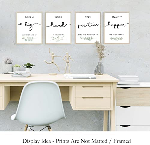 41usvhhAEmL. AC  - Inspirational Wall Art Office Decor, Motivational UNFRAMED Wall Art Prints for Bedroom | Living Room | Office | Classroom, Black and White Daily Positive Affirmations Poster for Women Men Kids, Set of 4, 8"x10"