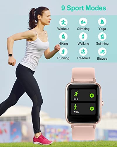 41y+FZx5pfL. AC  - GRV Smart Watch for iOS and Android Phones, Watches for Men Women IP68 Waterproof Smartwatch Fitness Tracker Watch with Heart Rate/Sleep Monitor Steps Calories Counter (Pink)