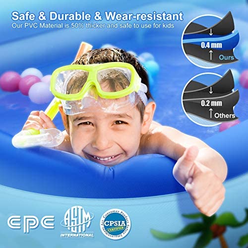 513swIviFuL. AC  - Hamdol Inflatable Swimming Pool with Sprinkler, Kiddie Pool 99" X 72" X 22" Family Full-Sized Inflatable Pool, Blow Up Lounge Pools Above Ground Pool for Kids, Adult, Age 3+, Outdoor, Garden, Party