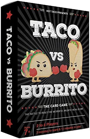 51Ed3AcUdWL. AC  - Taco vs Burrito - The Wildly Popular Surprisingly Strategic Card Game Created by a 7 Year Old - A Perfect Family-Friendly Party Game for Kids, Teens & Adults.