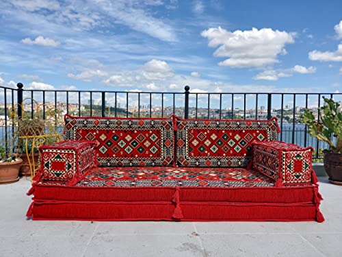 51OnB Tp6hL - 8 Thickness Arabic Sofa Floor Seating Set, Pallet Sofa, Turkish Floor Cushions, Sectional Sofa, Arabic Majilis, Ottoman Couch, Arabic Jalsa (Green)