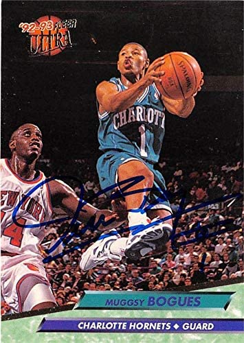 51U1UliQ3jL. AC  - Muggsy Bogues autographed basketball card (Charlotte Hornets) 1992 Fleer Ultra #17 - Unsigned Basketball Cards