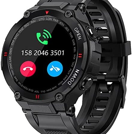 51ai6p2lTL. AC  440x445 - Military Smart Watch for Men Outdoor Waterproof Tactical Smartwatch Bluetooth Dail Calls Speaker 1.3'' HD Touch Screen Fitness Tracker Watch Compatible with iPhone Samsung