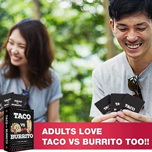 51b2El7vqtL. AC  - Taco vs Burrito - The Wildly Popular Surprisingly Strategic Card Game Created by a 7 Year Old - A Perfect Family-Friendly Party Game for Kids, Teens & Adults.