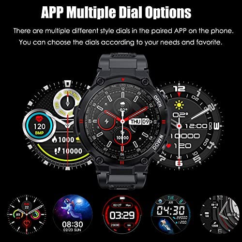 51oGscZwHLS. AC  - Military Smart Watch for Men Outdoor Waterproof Tactical Smartwatch Bluetooth Dail Calls Speaker 1.3'' HD Touch Screen Fitness Tracker Watch Compatible with iPhone Samsung