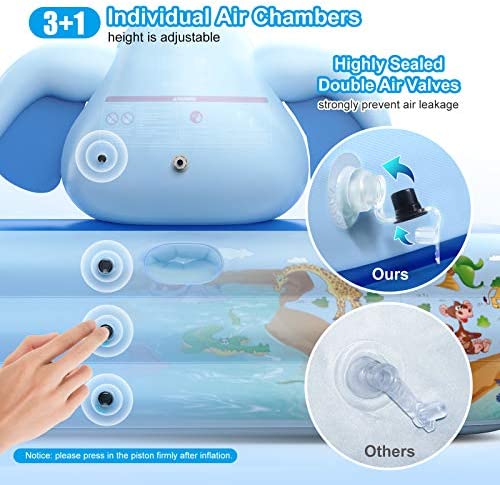 51pS5dcuXDL. AC  - Hamdol Inflatable Swimming Pool with Sprinkler, Kiddie Pool 99" X 72" X 22" Family Full-Sized Inflatable Pool, Blow Up Lounge Pools Above Ground Pool for Kids, Adult, Age 3+, Outdoor, Garden, Party