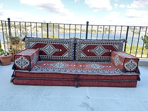 51pmJj5Xk3L - 8 Thickness Arabic Sofa Floor Seating Set, Pallet Sofa, Turkish Floor Cushions, Sectional Sofa, Arabic Majilis, Ottoman Couch, Arabic Jalsa (Green)