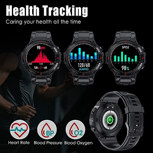 51qBh9WUAmS. AC  - Military Smart Watch for Men Outdoor Waterproof Tactical Smartwatch Bluetooth Dail Calls Speaker 1.3'' HD Touch Screen Fitness Tracker Watch Compatible with iPhone Samsung