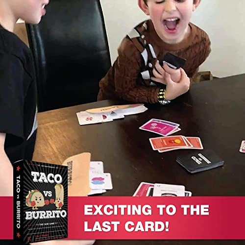 51w3+2YusHL. AC  - Taco vs Burrito - The Wildly Popular Surprisingly Strategic Card Game Created by a 7 Year Old - A Perfect Family-Friendly Party Game for Kids, Teens & Adults.
