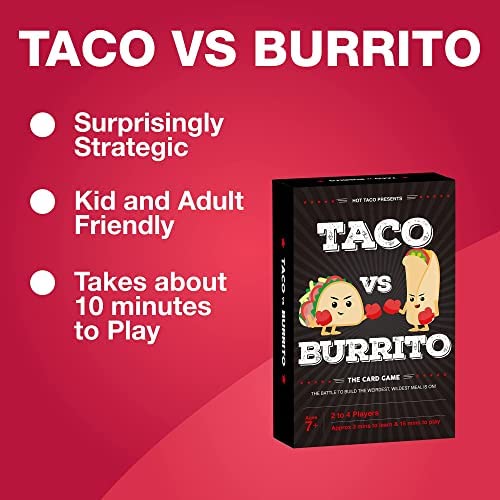 51x5DkJxt8L. AC  - Taco vs Burrito - The Wildly Popular Surprisingly Strategic Card Game Created by a 7 Year Old - A Perfect Family-Friendly Party Game for Kids, Teens & Adults.