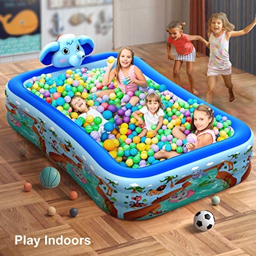 61FbNBwPxxL. AC  - Hamdol Inflatable Swimming Pool with Sprinkler, Kiddie Pool 99" X 72" X 22" Family Full-Sized Inflatable Pool, Blow Up Lounge Pools Above Ground Pool for Kids, Adult, Age 3+, Outdoor, Garden, Party