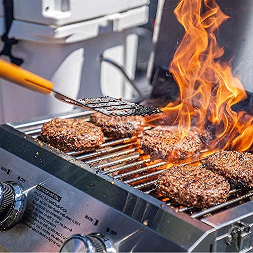 61XIvQBEU2L. AC  - Monument Grills Tabletop Propane Gas Grill for Outdoor Portable Camping Cooking with Travel Locks, Stainless Steel High Lid, and Built in Thermometer