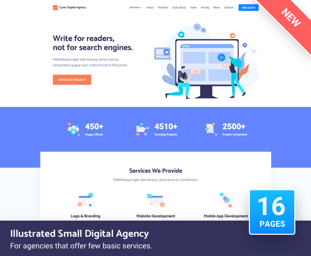 illustrated small agency - Cynic - Digital Agency Template