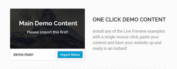one click demo - Waxom - Clean & Universal WordPress Theme