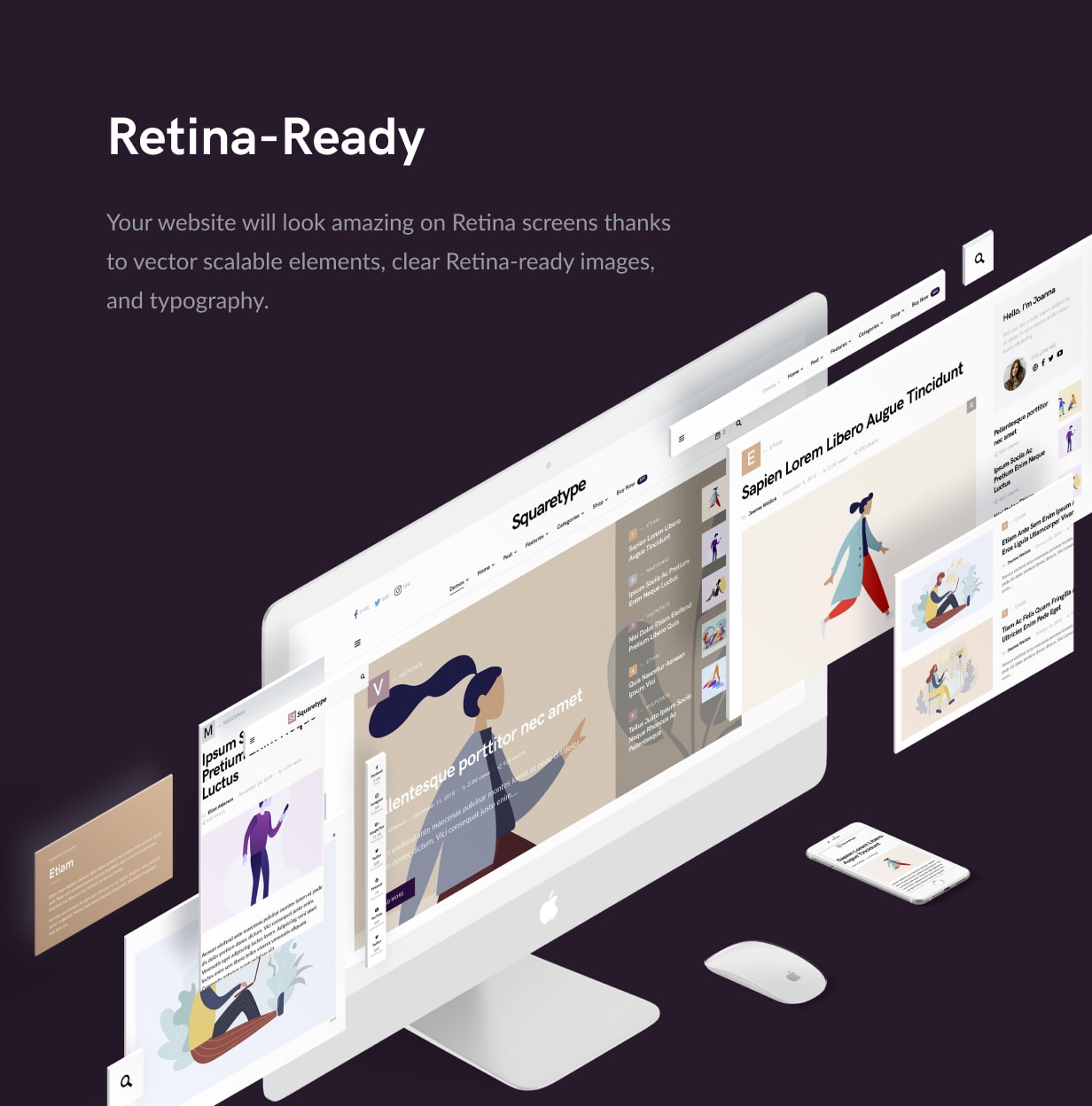 retina ready - Squaretype - Modern Blog WordPress Theme