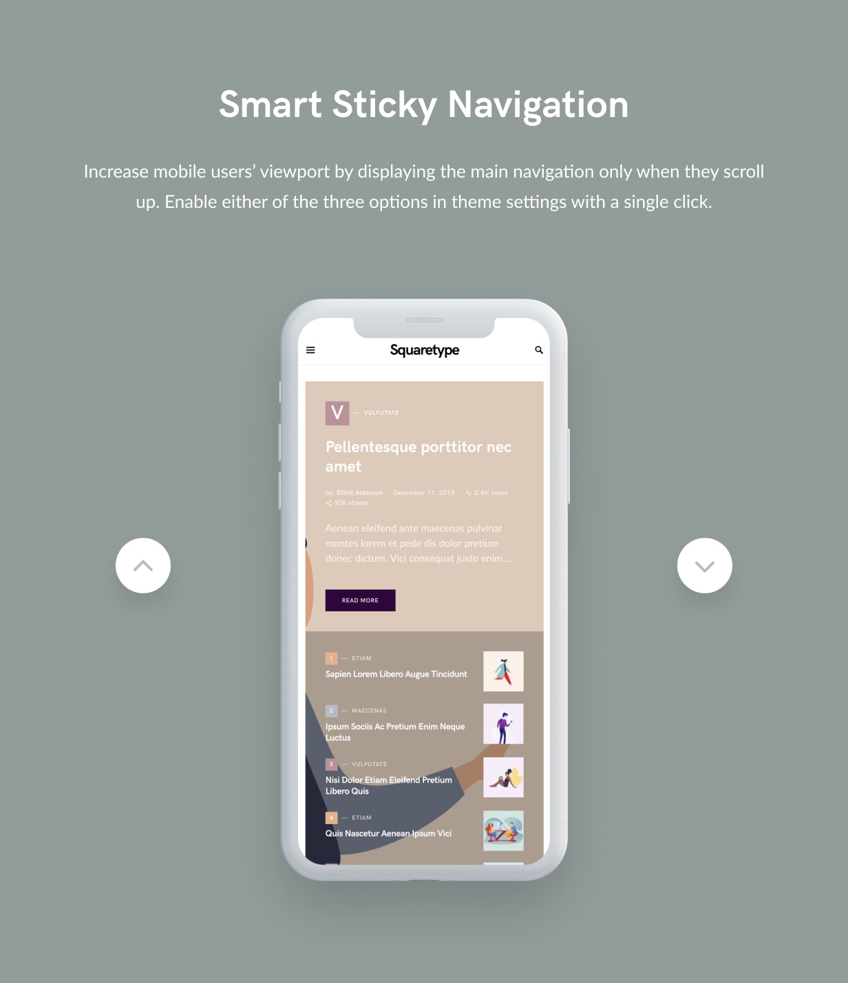 smart sticky navigation - Squaretype - Modern Blog WordPress Theme