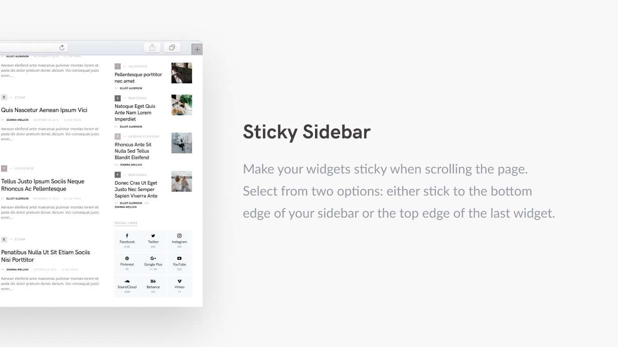 sticky sidebar - Squaretype - Modern Blog WordPress Theme