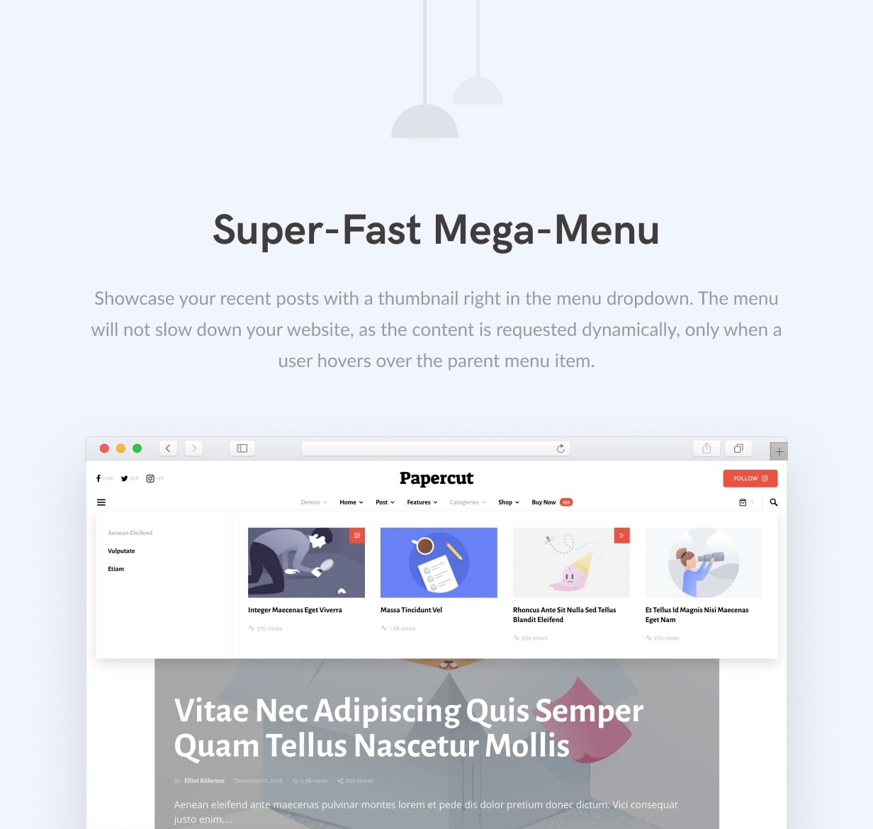 super fast mega menu - Squaretype - Modern Blog WordPress Theme