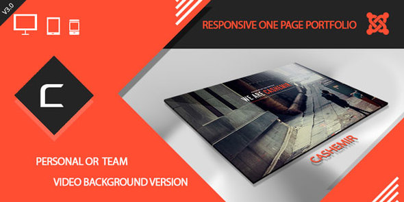 template preview.  large preview - Cashemir - Responsive One Page Joomla Template