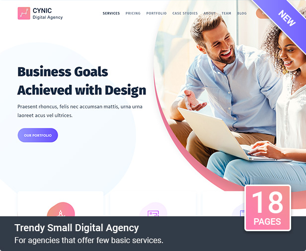 trendy small digital agency - Cynic - Digital Agency Template