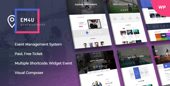 Events WordPress Theme for Booking Tickets – EM4U