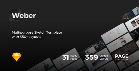 01 preview.  large preview - Weber - Multipurpose Sketch Template with 350+ Layouts