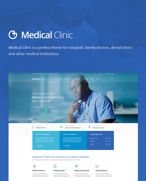 1 - Medical Clinic - Doctor and Hospital Health WordPress Theme