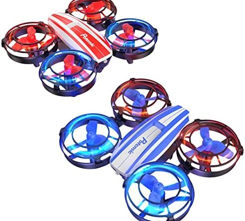 1660113137 51BomIda6fL. AC  492x445 - Potensic A21 Mini Drones for Kids, 2 Pack IR Battle Drone with LED Lights, RC Quadcopter with 3D Flip, 3 Speeds, Headless Mode, Altitude Hold, Toy Gift for Boys Girls (Red and Blue)