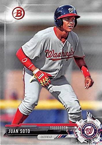 Juan Soto baseball card (Washington Nationals OF) 2017 Topps Bowman #BP162 Rookie