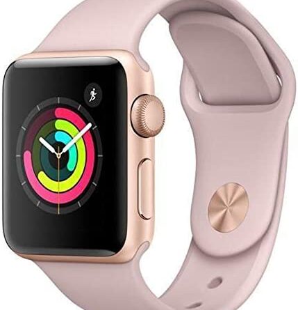 1660459558 41D 15crMhL. AC  429x445 - Apple Watch Series 3 (GPS, 38MM) - Gold Aluminum Case with Pink Sand Sport Band (Renewed)
