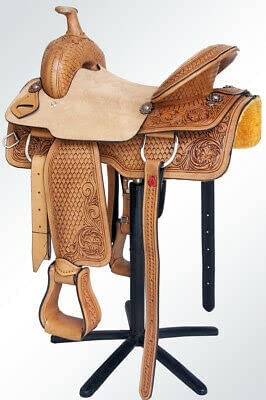 1661152737 41mf2wgvYzL. AC  - Ali Leather Store Western Leather Barrel Racing Horse Saddle with Matching Headstall, Breastplate, Reins & Back Cinch Size 10" to 18" Inches Seat.
