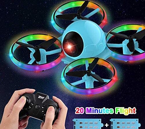 1661888611 51qweV98rwL. AC  500x445 - Dwi Dowellin 6.3 Inch 10 Minutes Long Flight Time Mini Drone for Kids with Blinking Light One Key Take Off Spin Flips RC Nano Quadcopter Toys Drones for Beginners Boys and Girls, Blue