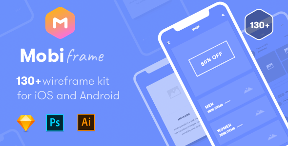 1661961476 601 01 preview.  large preview - MobiFrame Wireframe Kit 130+ Sketch - AI - PSD Template