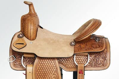 415Ku1Zrf4L. AC  - Ali Leather Store Western Leather Barrel Racing Horse Saddle with Matching Headstall, Breastplate, Reins & Back Cinch Size 10" to 18" Inches Seat.