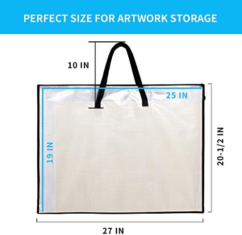 41Q9empA 5L. AC  - SUNEE 19x25 Art Portfolio Bag, Artist Supply Organizer with Handle, Zippered Storage Folder for Artwork, Poster, Scrapbook, Keepsake and Bulletin Board