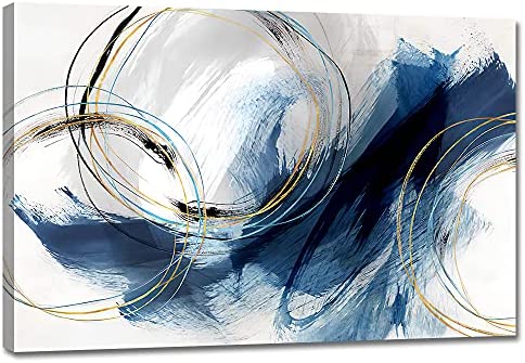 Wall Art Canvas Abstract Art Paintings Blue Fantasy Colorful Graffiti on White Background Modern Artwork Decor for Living Room Bedroom Kitchen 36x24in