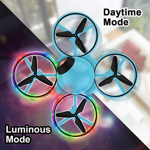 510YHbLtmqL. AC  - Dwi Dowellin 6.3 Inch 10 Minutes Long Flight Time Mini Drone for Kids with Blinking Light One Key Take Off Spin Flips RC Nano Quadcopter Toys Drones for Beginners Boys and Girls, Blue