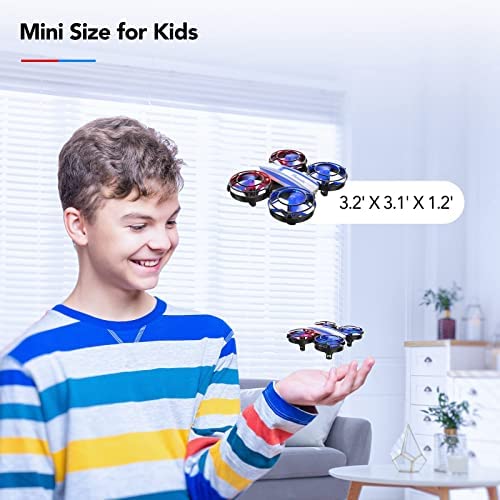 5152wIYwpHL. AC  - Potensic A21 Mini Drones for Kids, 2 Pack IR Battle Drone with LED Lights, RC Quadcopter with 3D Flip, 3 Speeds, Headless Mode, Altitude Hold, Toy Gift for Boys Girls (Red and Blue)