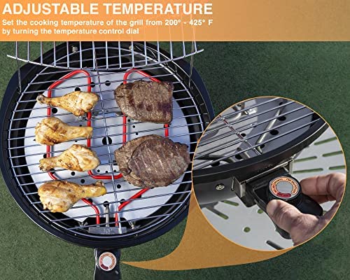 51IEctMpQZL. AC  - Homewell Electric BBQ Grill for Indoor & Outdoor with Warming Rack 1600 Watts (Red)