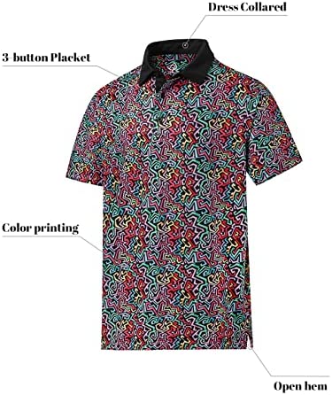 51O30vpWpfL. AC  - DEOLAX Mens Polo Shirts Fashion Print Golf Polo Shirts Casual Classic Dry Fit Soft Breathable Short Sleeve Polo Shirts