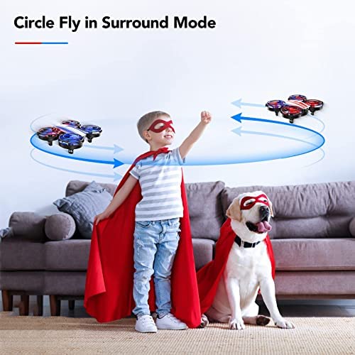 51QRk8q8UgL. AC  - Potensic A21 Mini Drones for Kids, 2 Pack IR Battle Drone with LED Lights, RC Quadcopter with 3D Flip, 3 Speeds, Headless Mode, Altitude Hold, Toy Gift for Boys Girls (Red and Blue)