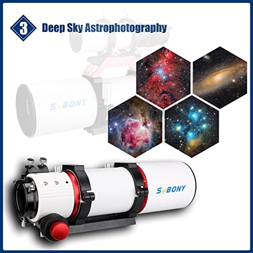 51c+y9Rl9DL. AC  - SVBONY SV550 Telescope, 80mm F6 APO Triplet Refractor OTA, 180mm Dovetail Plate, 2.5 inches Micro-Reduction Rap Focuser, Telescope Adults for Deep Sky Astrophotography and Observation