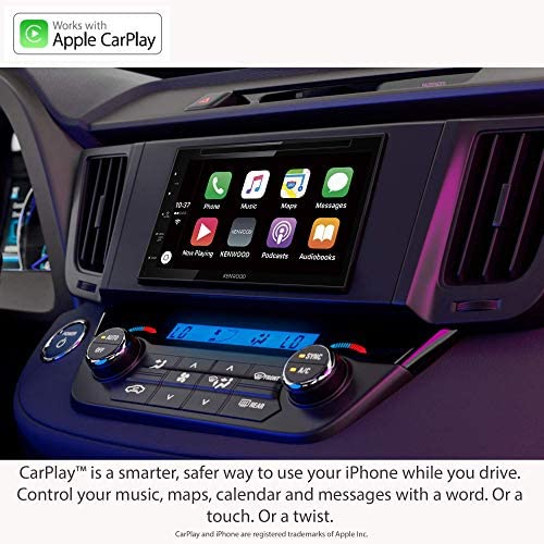51d9blwXKeL. AC  - KENWOOD DDX5707S Double Din DVD Car Stereo with Apple Carplay and Android Auto, 6.8 Inch Touchscreen, Bluetooth, Backup Camera Input, Subwoofer Out, USB Port, A/V Input, FM/AM Car Radio