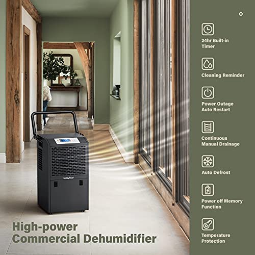 51kYBvmYKQL. AC  - Waykar 155 Pints Commercial Dehumidifier with Drain Hose Industrial Dehumidifier with Continuous Drain Hose in Large Space up to 7500 Sq.ft for Home Basements Whole House Library Moisture Remove