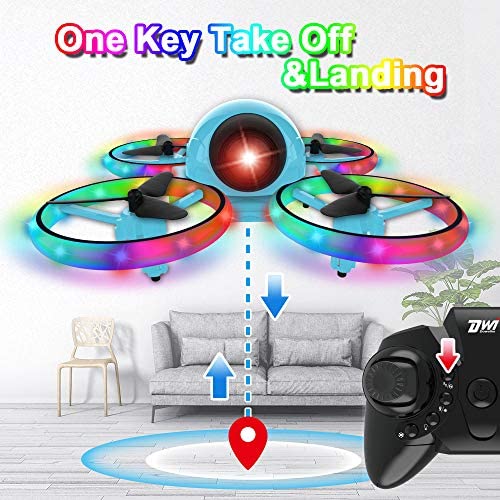 51oo+2DZ3+L. AC  - Dwi Dowellin 6.3 Inch 10 Minutes Long Flight Time Mini Drone for Kids with Blinking Light One Key Take Off Spin Flips RC Nano Quadcopter Toys Drones for Beginners Boys and Girls, Blue