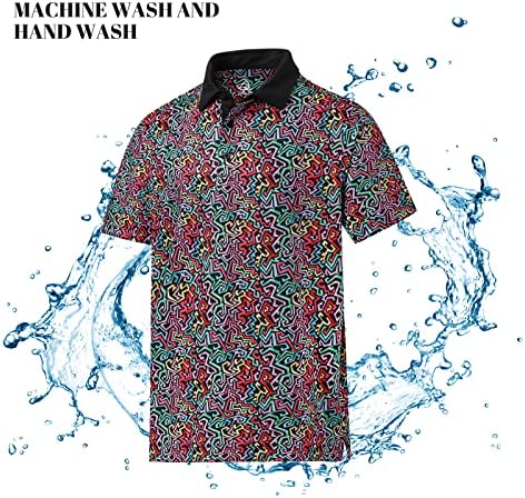 61IanaHTJGL. AC  - DEOLAX Mens Polo Shirts Fashion Print Golf Polo Shirts Casual Classic Dry Fit Soft Breathable Short Sleeve Polo Shirts